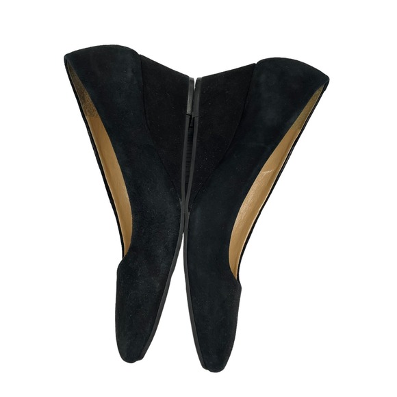 Talbots Square Toe Faux Suede Wedge Heel Black 7.5 - Picture 6 of 8